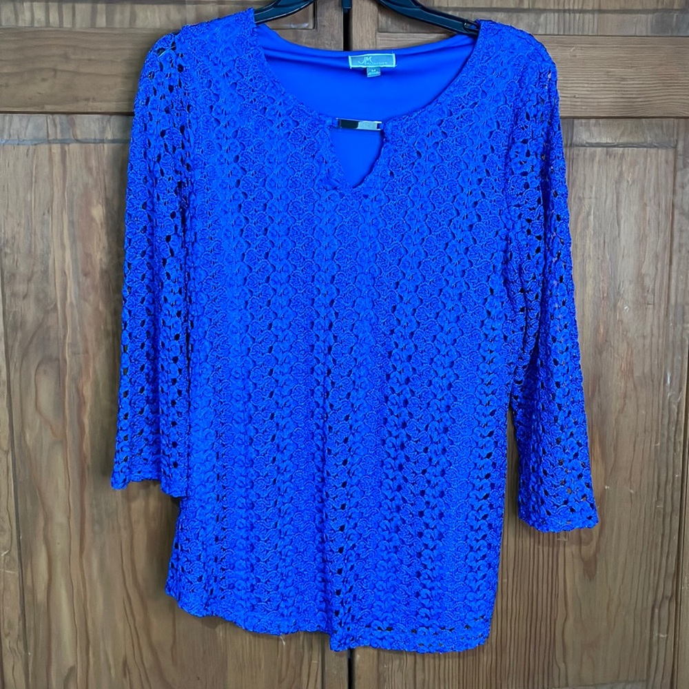 JM Collection Women’s Crochet Lace Shirt